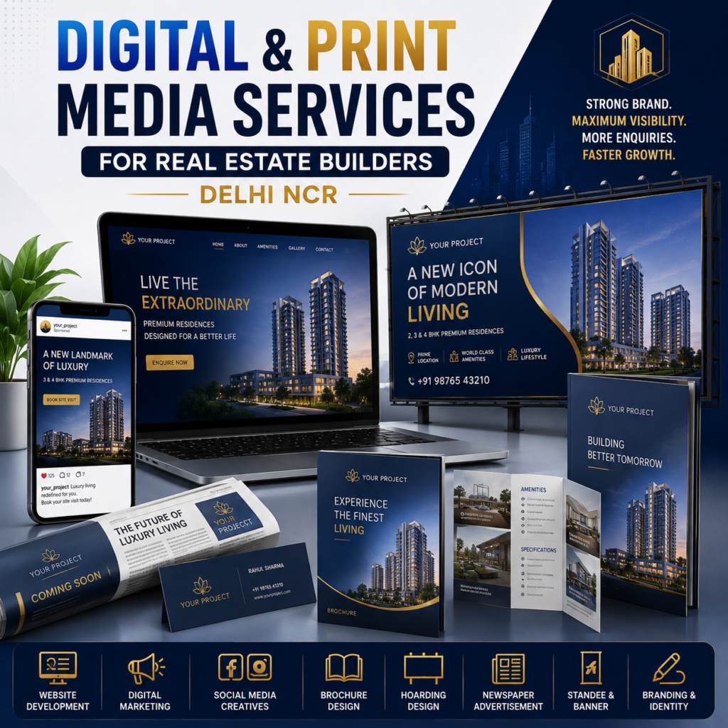 Why Digital & Print Media Branding Is Essential for Real Estate Builders in Delhi NCR